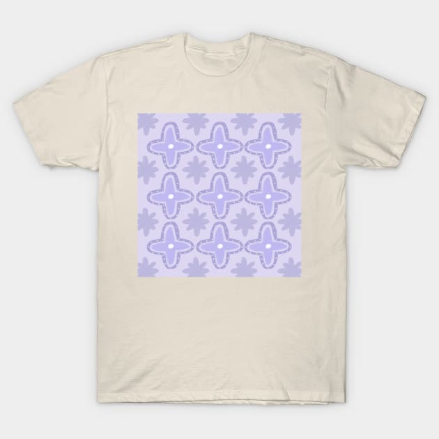 Boho Natural Collection Boho Aesthetic Star Pattern in Pastel Lilac Light Purple T-Shirt by YourGoods